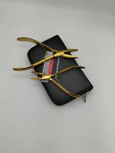 Kit de Pinzas para Extensiones de Cabello Color Oro Plasma, Precio al por Mayor, Alta Calidad, Logotipo Personalizado, Pinza de Dos Orificios y Punta Plana - Product Image 3