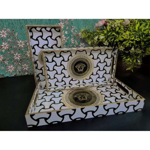 Bandeja de Servir Cuadrada Clásica, Hecha a Mano con Resina MDF Ecológica, Resistente, Apta para Lavavajillas, Personalizada con Impresión, Regalos - Product Image 5