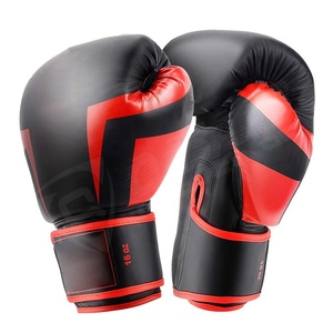 Gant de combat de boxe en cuir rouge-blanc avec entraînement au pouce attaché-Équipement de fitness de gymnastique de boxe-Gants de kickboxing de boxe - Product Image 6