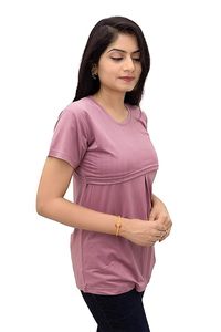 Camisetas de Maternidad para Mujer, Camiseta de Algodón con Cuello Redondo para Lactancia Fácil, Camiseta para Embarazadas - Product Image 2