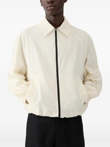 Men's Cream Color Zipper Closure Windproof Casual Shirt <b>Jacket</b> Regular Fit Polyester Material Turn-down Collar Solid Pattern - Product Image 3
