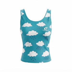 Débardeur côtelé vert pour femme, col rond, style formel, longueur standard, en polyester/coton, écologique et respirant - Product Image 5