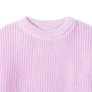 Combinaison en tricot pour bébé fille, rose uni, manches longues, bas à volants, col rond, coton, vêtements d'hiver, séchage rapide, fermeture à boutons - Product Image 2