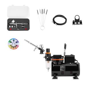 Kit Aerografo 1/6 HP con Aerografo Professionale a Doppia Azione e 3 Ugelli, 1 Pulitore Automatico e Supporto per Tubo per Applicazioni Automobilistiche - Product Image 1