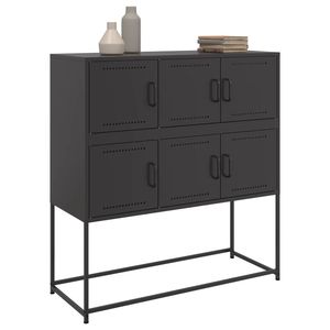 Aparador Rectangular Mediano Negro Hecho de Acero Laminado en Frío - Product Image 4