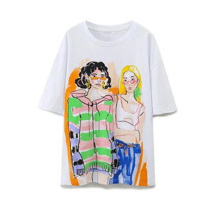 Camiseta Casual de Algodón para Mujer, Manga Corta, Top de Verano, a la Moda, Diseño Personalizado, Proveedor Mayorista - Product Image 3