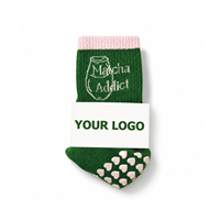 Calcetines Deportivos BCSI con Logotipo Personalizado, Diseño con Texto para Amantes del Matcha, Antideslizantes, Transpirables, de Secado Rápido, para Yoga, Pilates, Gimnasio, Interior, para Mujer