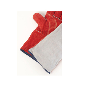 Red Cow Split Leather Premium Quality Welding <b>Gloves</b> XL Size Full Welted Fleece Cotton Lining Waterproof Anti-Slip Protection - Product Image 5