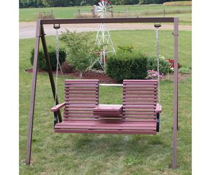 Banc balançoire moderne en fer pour jardin extérieur avec structure de support robuste pour la détente familiale et l'usage quotidien - Product Image 5