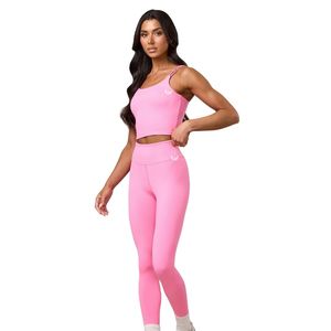 Women's Pink Legging High Rise Stretch Workout <b>Tights</b> Sculpting Fitness Pants Gymwear Activewear Performance Apparel - Product Image 1