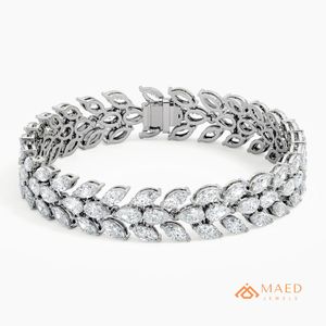 สร้อยข้อมือเทนนิสโมอิสซาไนต์สีเงินสำหรับผู้หญิง สร้อยข้อมือแบบโซ่เส้นเล็ก เครื่องประดับแฟชั่น ของขวัญวันครบรอบแต่งงาน ดีไซน์หรูหรา - Product Image 1