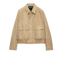 Nouvelle veste bomber hybride en daim et coton pour homme, en daim et peau d'agneau, couleur et logo personnalisés, fabricant OEM, marque privée