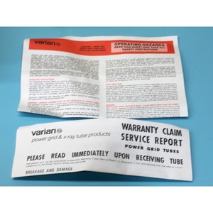 หลอดอิเล็กตรอน Eimac 3-500Z, 94-63116-00, Varian - อุปกรณ์และอะไหล่เซมิคอนดักเตอร์ระดับโลกที่เชื่อถือได้ - Product Image 5
