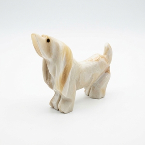 Figura de Perro Tallada a Mano en Ónix Puro con Técnica de Sombreado, Logotipo y Color Personalizables, Venta al por Mayor, Decoración de Arte Popular Animal, Artesanía de Piedra de Alta Calidad - Product Image 1