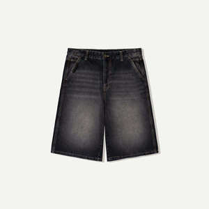 OEM Custom Denim Shorts Premium Style Straight Leg Loose Fit Casual Outwear <b>Baggy</b> Shorts For Men Quick Dry Windproof Denim <b>Jorts</b> - Product Image 5