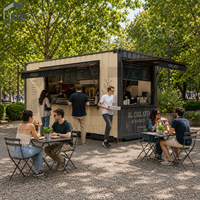Kiosque de cuisine commercial préfabriqué au design professionnel avec fenêtres de service personnalisées et équipement de restauration complet