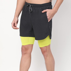 <b>Men</b>’s Outdoor Running Double <b>Shorts</b> Breathable Athletic <b>Shorts</b> with Built-in <b>Compression</b> - Product Image 3
