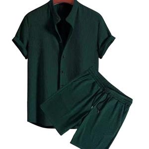<b>Men's</b> <b>T</b>-<b>Shirt</b> <b>and</b> <b>Shorts</b> Set / 2-Piece Summer Fashion Breathable <b>Short</b> Sleeve <b>T</b>-<b>Shirts</b> with Elastic Waist <b>and</b> Custom Logo - Product Image 1