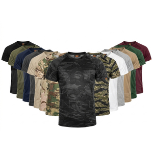 เสื้อยืดออกกำลังกายแขนสั้นลายพราง 100% โพลีเอสเตอร์ ยืดหยุ่น ระบายอากาศ แห้งเร็ว เหมาะสำหรับใส่เล่นกีฬาและสวมใส่ลำลอง - Product Image 1