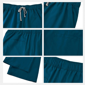 Grey Medical <b>Scrubs</b> Set Women Hospital Uniform <b>Nursing</b> <b>Scrubs</b> V Neck Top Pants Healthcare Workwear Uniform - Product Image 6