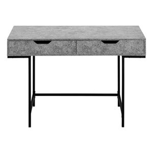 Scrivania Moderna Contemporanea da 48 Pollici per Ufficio e Casa con Cassetti Portaoggetti, Laminato Grigio e Metallo Nero - Product Image 6