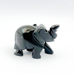 Black Obsidian <b>Elephant</b> Hand Carved Natural Gemstone Figurine Protection Feng Shui Decor Wholesale Supplier - Product Image 1