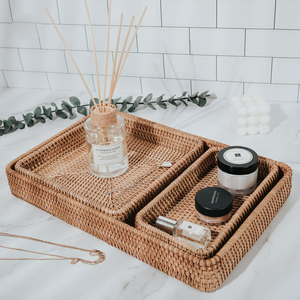 Vietnam Best Selling <b>Cheap</b> Price Wholesale Rectangular square Rattan Serving Trays for Export - Product Image 4