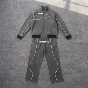 OEM Custom Men's Outdoor Waterproof Sports Polyester Nylon Print <b>Reflective</b> Windbreaker Track <b>Jacket</b> and Pants Set Tracksuit Men - Product Image 4