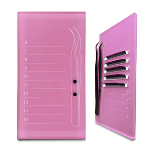 Palette magnétique en acrylique rose pour extensions de cils, support personnalisé pour bandes de cils, 6-15 compartiments, vente en gros - Product Image 1
