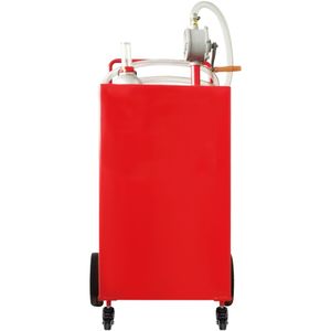 Bidon de carburant de 30 gallons avec 4 roues, pompe de transfert manuelle, réservoir de stockage d'essence et de diesel pour voitures et tondeuses à gazon, pour chariots à main - Product Image 4