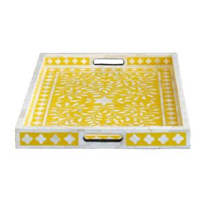 2024 Bandeja de servicio con incrustaciones de hueso con patrón decorativo personalizado asequible para bandeja de servicio de encimera del fabricante indio - Product Image 1