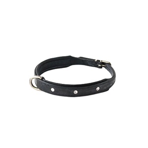 Collar de perro acolchado de cuero genuino personalizado de alta calidad con tachuelas de cristal, proveedor indio superior, Fabricante Mayorista - Product Image 3