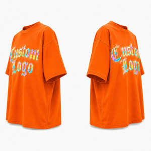 เสื้อยืดโอเวอร์ไซส์สะท้อนแสงสีรุ้งสำหรับผู้ชาย |   เสื้อยืดกราฟิกสตรีทแวร์ผ้าฝ้าย 100% |   คอกลมแขนสั้น 220 กรัม พิมพ์ลายดิจิตอลด้านหน้า - Product Image 4
