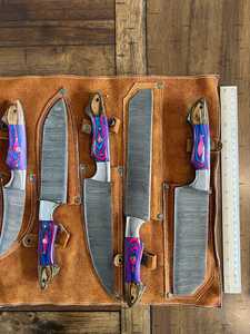 Handmade Premium Damascus Steel Chef <b>Knife</b> Set with wood Handle Design for Home <b>Kitchen</b> Cooking Food Preparation Chef <b>Knife</b> Set - Product Image 3