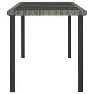 Gris 70,9 "x 27,6" x 28,7 "Poly Rattan Patio Mesa de comedor Muebles de exterior elegantes - Product Image 3