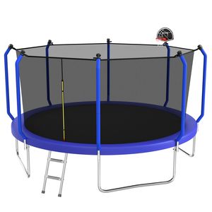Trampolino da Esterno 14FT con Canestro da Basket, Approvato ASTM, Tipo Rinforzato, Giocattolo per Saltare con Rete di Protezione - Product Image 3