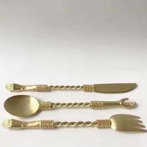 Juego de Cubiertos Metálicos para Hotel, Cuchara, Tenedor y Cuchillo de Acero Inoxidable, Utensilios de Cocina, Decoración para Mesa de Comedor - Product Image 6