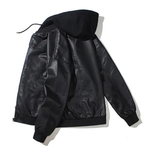 In Stock Genuine Leather <b>Jacket</b> New Mens <b>Hooded</b> Leather <b>Jacket</b> Motorcycle <b>Hooded</b> Young Leather Plus Cotton Padded Coat Men - Product Image 6