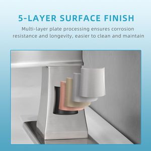 Grifo de lavabo monomando de 1 orificio con cascada, con desagüe de botón, mangueras de suministro, grifo para fregadero y placa de encimera para baño - Product Image 6