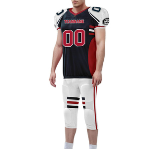 Custom American Football Jersey <b>Set</b> Men's V-Neck Short Sleeve 100% Polyester Sublimated Moisture Wicking Team Name Print - Product Image 3