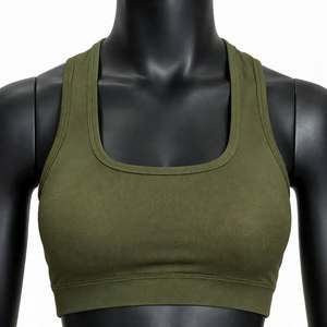 Ensemble de sport vert olive pour femme : soutien-gorge et leggings évasés taille haute – Tenue de fitness athlétique deux pièces pour la gym et l'entraînement - Product Image 5