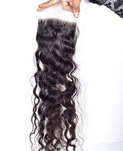 Wholesale Unprocessed Virgin Indian Human Hair 4*4 Closure Wavy Cuticle Alignment Deep Natural Wave <b>Extensions</b> - Product Image 2