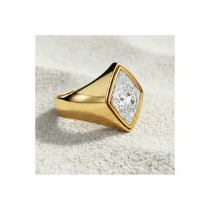 แหวนเพชร Stonewels Playing Card สีชมพู 14K ทองคำแท้ ประดับขอบแพลตตินั่ม สำหรับงานแต่งงาน ได้รับการรับรอง ใช้ได้ทั้งชายและหญิง - Product Image 1