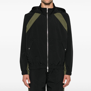 Custom Waterproof Shell Fabric Windbreaker Jacket <b>Colour</b>-<b>block</b> Panelled Polyester Track Jacket - Product Image 1
