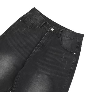 Vaqueros de mezclilla personalizados para hombre, estilo streetwear, lavado claro, de pierna ancha, talla grande, para hombre - Product Image 5