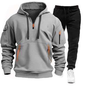 Conjunto Deportivo Personalizado al por Mayor, Talla Grande, Sudadera con Capucha y Pantalones Deportivos de Forro Polar Grueso, Transpirable, 100% Algodón, FORTLEO - Product Image 4