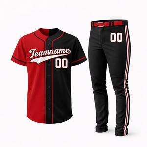 Uniforme de Béisbol y Sóftbol Personalizado al por Mayor, Impresión a Color, Pantalón y Camiseta, Tallas Grandes para Adultos, Manga Corta, Transpirable, 100% - Product Image 3