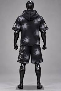 Conjunto de Sudadera con Capucha y Pantalones Cortos para Hombre, Estampado Digital, Ropa Urbana, Informal de Verano, Transpirable, Tejido de Poliéster - Product Image 2