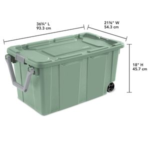 Contenitore di Stoccaggio in Plastica Extra Large da 40 Galloni con Ruote e Maniglia, Verde, Confezione da 2 - Product Image 3