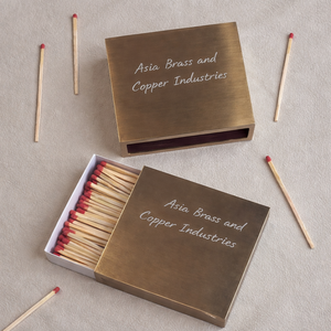 กล่องใส่ไม้ขีดไฟทองเหลืองเคลือบเงิน กล่องใส่ไม้ขีดไฟสไตล์โบราณแบบสลักลาย กล่องใส่ไม้ขีดไฟทองเหลืองแบบทันสมัย - Product Image 4